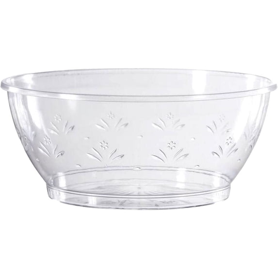 (80 PACK) EcoQuality 6 oz Crystal Like Clear Plastic Bowls - Disposable Plastic Dessert Bowls China Like, Heavy Duty Plastic Soup Bowls for Baby Showers, Weddings, Birthday Party, Receptions