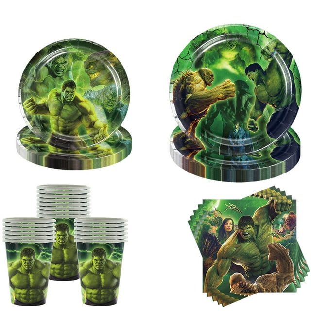 80 PCS Hulk Birthday Party Supplies, Hulk Tableware Set Includes 40 PCS