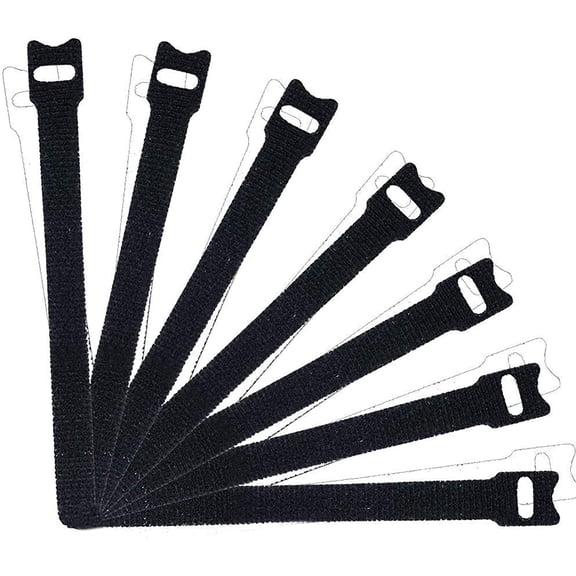 80 PCS Reusable Fastening Cable Ties, 8 x 1/2 Inch Premium Adjustable Cord Ties Black Cord Organization Straps, Microfiber Hook Loop Cable Management Wire Organizer Wrap
