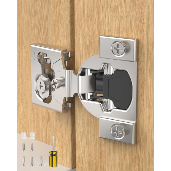 80 Pack 1/2" Overlay Face Frame Soft Close Cabinet Hinges, 105 Concealed Hinge, Smooth Slow Self Closing, 3D Adjustable, Hidden Hardware Replacement for Kitchen, Wardrobe, Cupboard Door