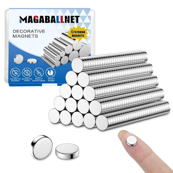 80 Pack 10×2mm Strong Magnets, Neodymium Magnet, Small Magnets for Crafts, Refrigerator, Whiteboard, DIY, Office, Door, 3D Printer