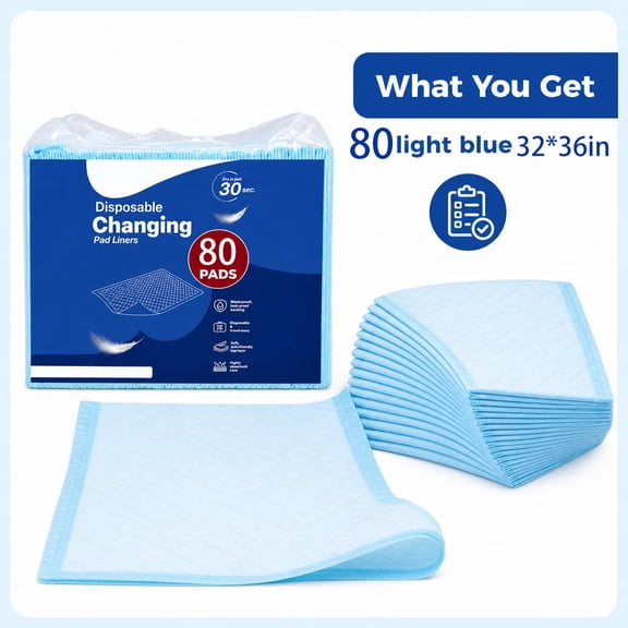 80 Pack 30"x36" Extra Large Dog Pee Pads - Super Absorbent & Leak-Proof Disposable Puppy Training Pads | X-Large Quick-Dry 5-Layer Protection Piddle Pads for Indoor & Outdoor Use