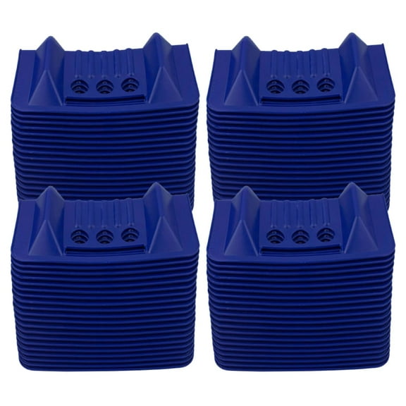 (80 Pack) 4" x 4" x 10" Blue Corner Protector V Shaped Flatbed Edge Guards with Carrying Case - Cargo Load Corner Edge Protector and Tie-Down Strap Guard for Flatbed