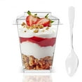 80 Pack 5.4 oz Clear Plastic Dessert Cups with Spoons and Lids