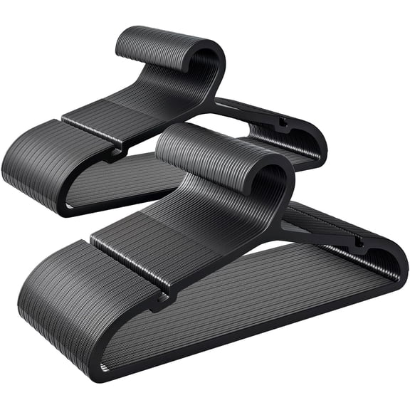 80 Pack Clothes s, Non Slip Plastic Coat s, Space Saving s, Heavy Duty, Hanging Dry Wet Clothes, 16.4" x 8.3", Black, UAPY0580B