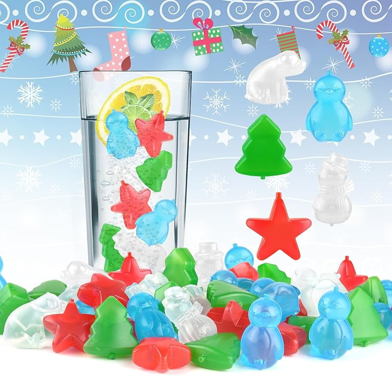 80 Pack Reusable Plastic Ice Cubes – BPA Free, No-Melt Squares That Keep Drinks Cold Without Watering Them Down 3 thumbnail image