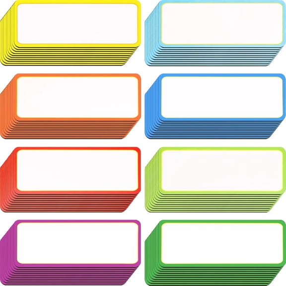 80 Pack Magnetic Dry Erase Labels 3.2 x 1.2 Name Plate Tags Flexible Reusable Magnetic Label Stickers for Office Home Whiteboards Refrigerator Locker Shelf Crafts