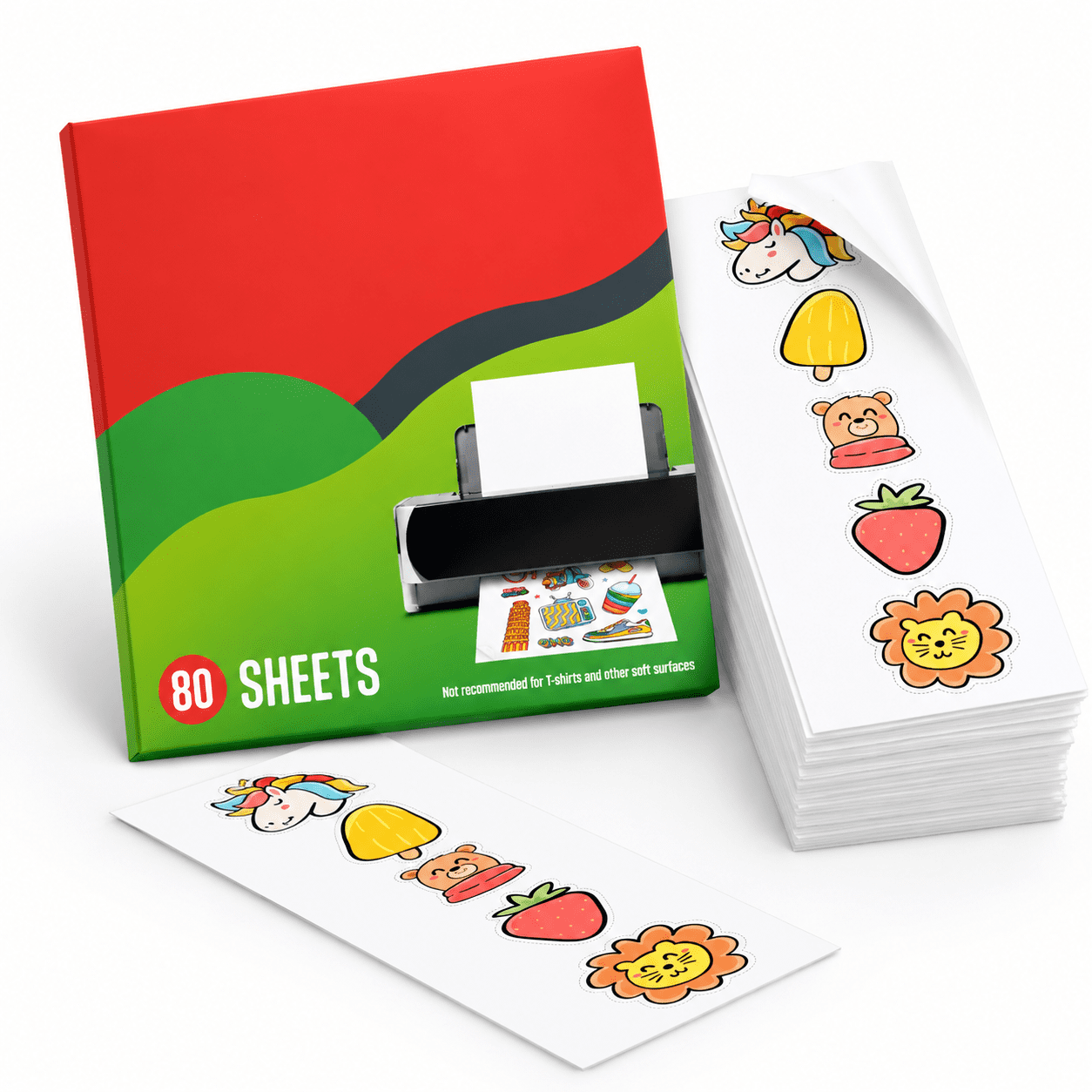 Primtable Sticker 80-Pack Matte White Printable Vinyl Sticker Paper For Inkjet Printers ...