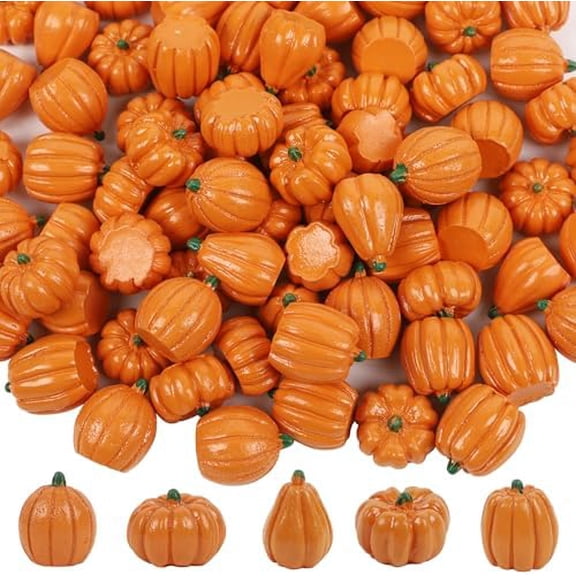 80-Pack Mini Pumpkins for Crafts Fall Decorations for Home, Small Resin Pumpkin for Decorating, DIY Thanksgiving Decor, Table Centerpiece, Vase Filler (Orange)$$Home Decor, Kitchen, & Other