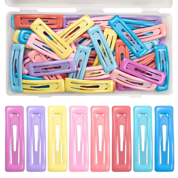 80-Pack Square Oil Drop Metal Snap Hair Clips, Non-Slip Barrettes for Women and Girls, Hair Accessories for Parties, School & Daily Use