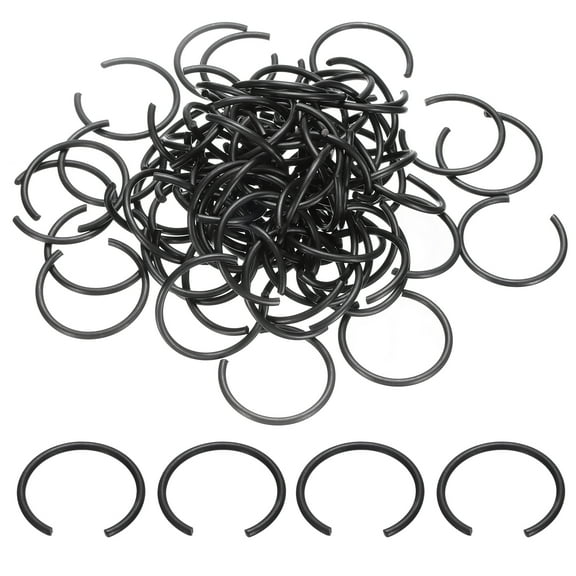 80 Pack32mmRound Wire C-Clips, InternalRetainingRingCirclip, Black