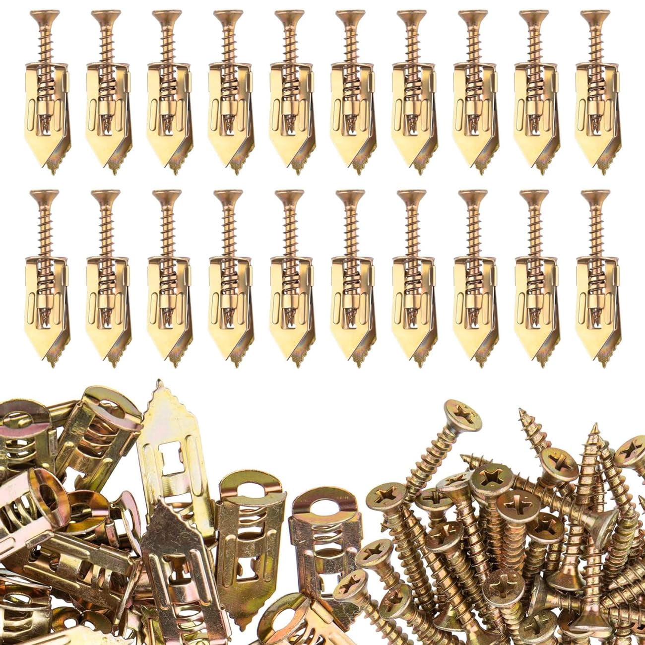 80 Pair Self Drilling Drywall Anchors with Screws Multiple Sizes 4 Drywall Grip Anchors Metal Expansion Anchors for Hang Pictures DIY Project