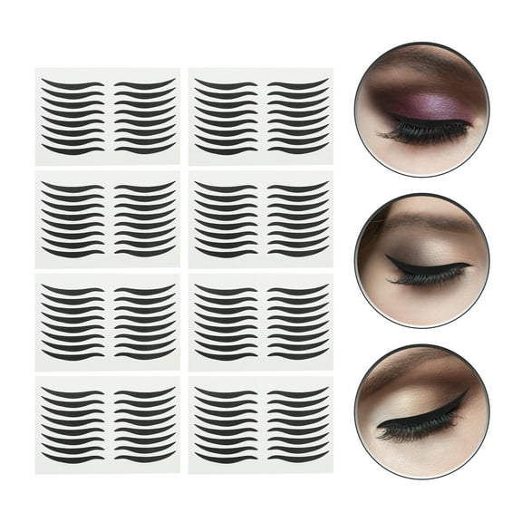 80 Pairs Black Eyeliner Stickers Reusable Eyelid Tape Invisible Self- Adhesive Eye Strip Shiny Eyeliner Stickers Eyelid Strip Lightweight