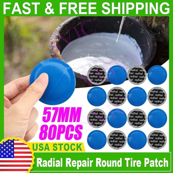 80 Pc Medium Size (2-1/4") Repair Tire Patch Round Radial with Superior High
