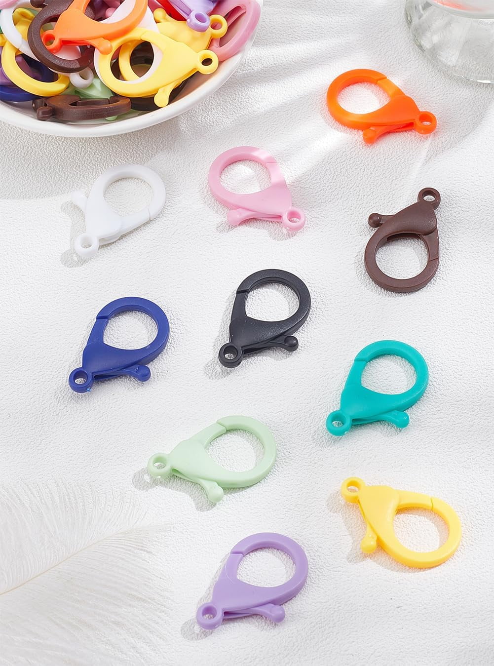 80 Pcs 10 Colors Plastic Lobster Claw Clasps Hard Cute Jewelry