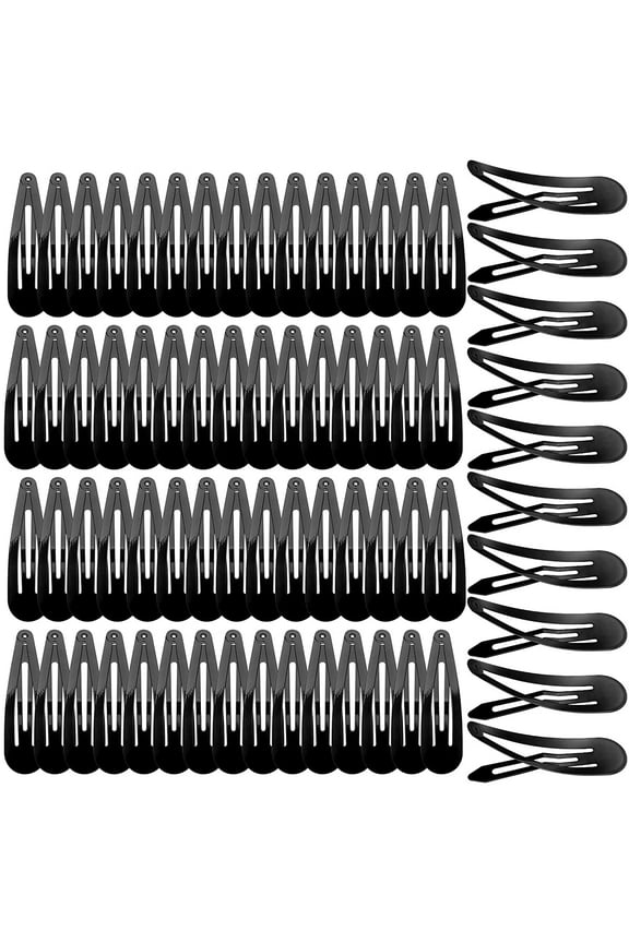 80 Pcs 2.7'' Big Size Hair Clips Snap Hair Barrettes Large Metal Hair Clips for Women No Slip Snap Hair Clips Hair Pins Hair Accessories for Women Girls Teens Gifts (Black)