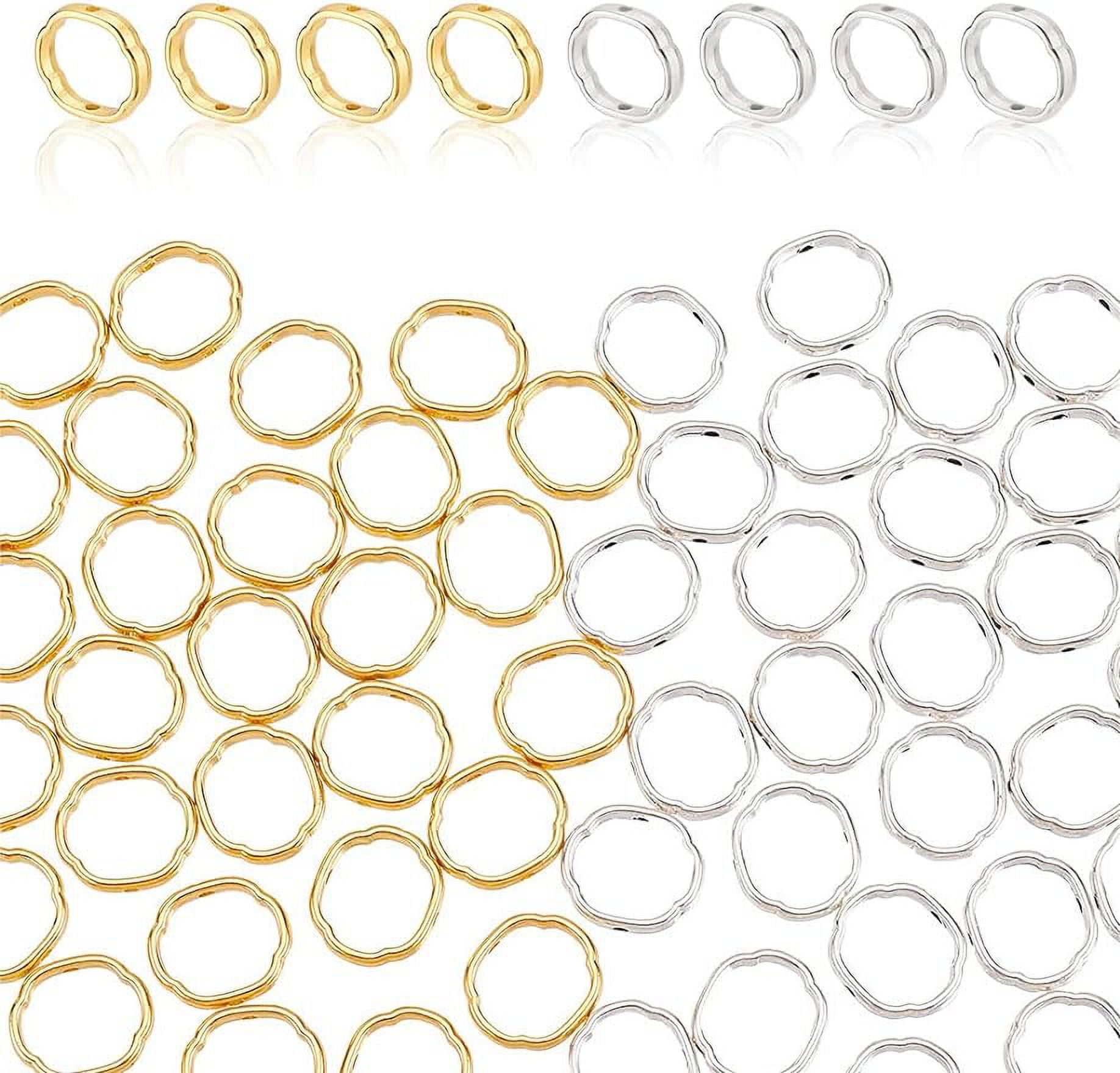 SUPERFINDINGS 180Pcs Double Hole Bead Frames – Gold, Silver, Copper – Jewelry Making Kit