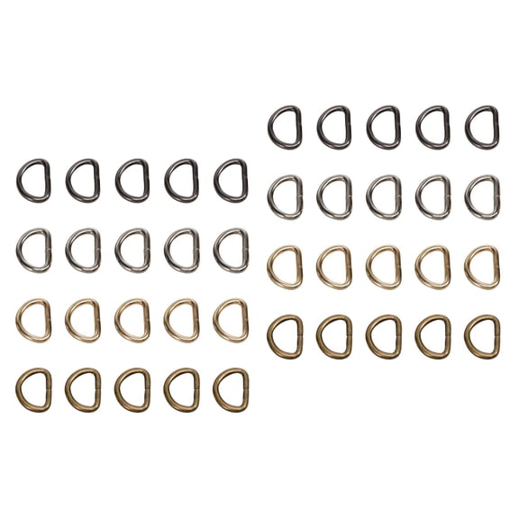 80 Pcs 2CM Metal D Ring Multipurpose Zinc Alloy D Button Accessories for Luggage Clothes Backpack DIY Craft (Mixed Color)