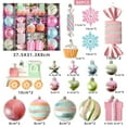 thumbnail image 1 of 80 Pcs 3.15" Pastel Christmas Ball Ornaments Set, Macaron Pink Candy Land Christmas Tree Decorations with Gift Box, Shatterproof Hand-Painted Ornaments for Home Wreath Garland, Holiday Decor, 1 of 9