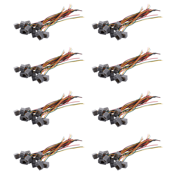 80 Pcs 616E 4P4C RJ9 Female Telephone Connector Adapter W 4 Wires 8cm,80 x4P4C RJ9 Telephone Cable,As shown