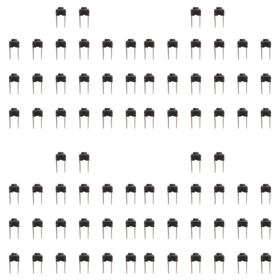 80 Pcs 6x6x5mm Momentary Tactile Tact Push Button Switch 2 Pin DIP Through Hole