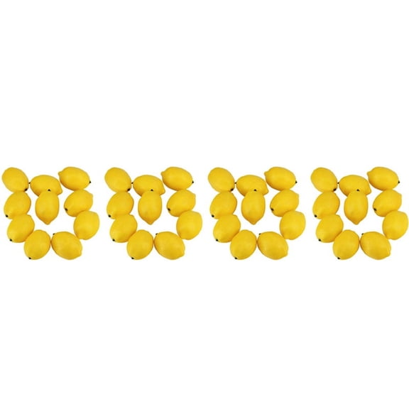 80 Pcs Artificial Lemons Fake Lemons Faux Lemons Fruits in Yellow 3 Inch Long x 2 Inch Wide
