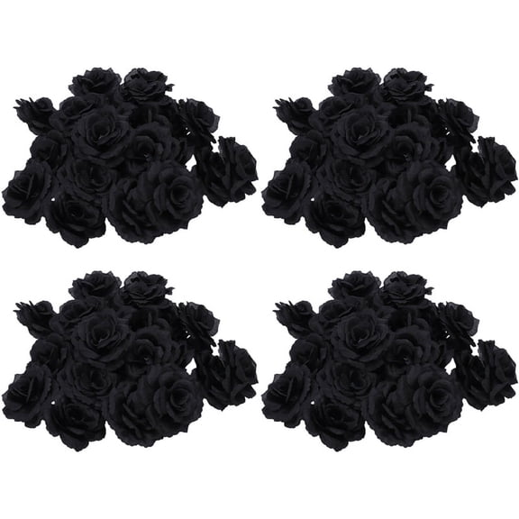 80 Pcs Black Artificial Silk Flower Wedding House Office Garden Decor DIY