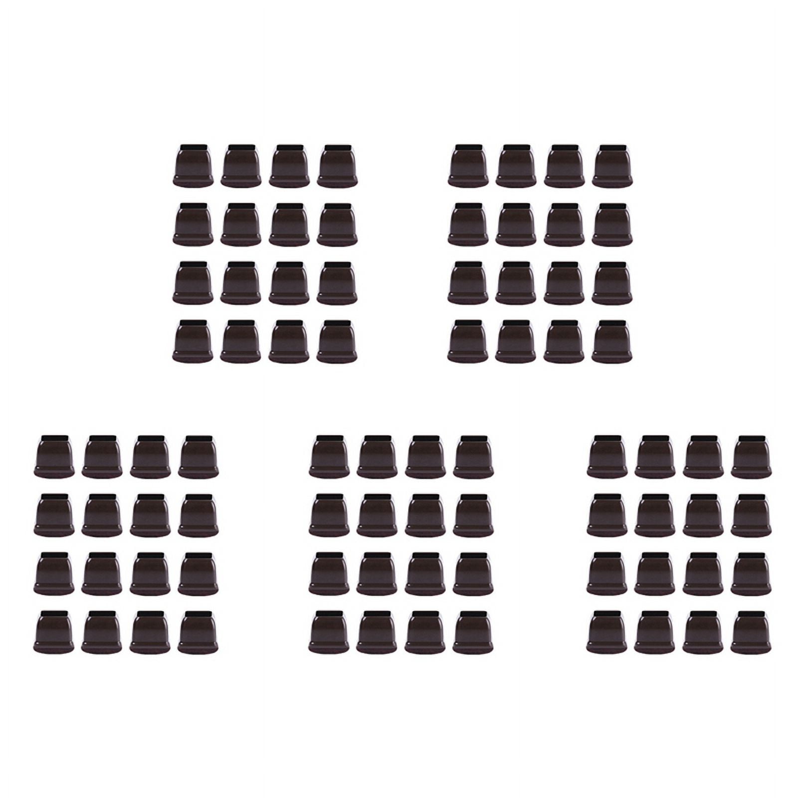 80 Pcs Brown Silicone Chair Leg Floor Protectors, Square Chair Leg Caps with Wrapped Felt, Fit: 0.75 Inch-1.0 Inch