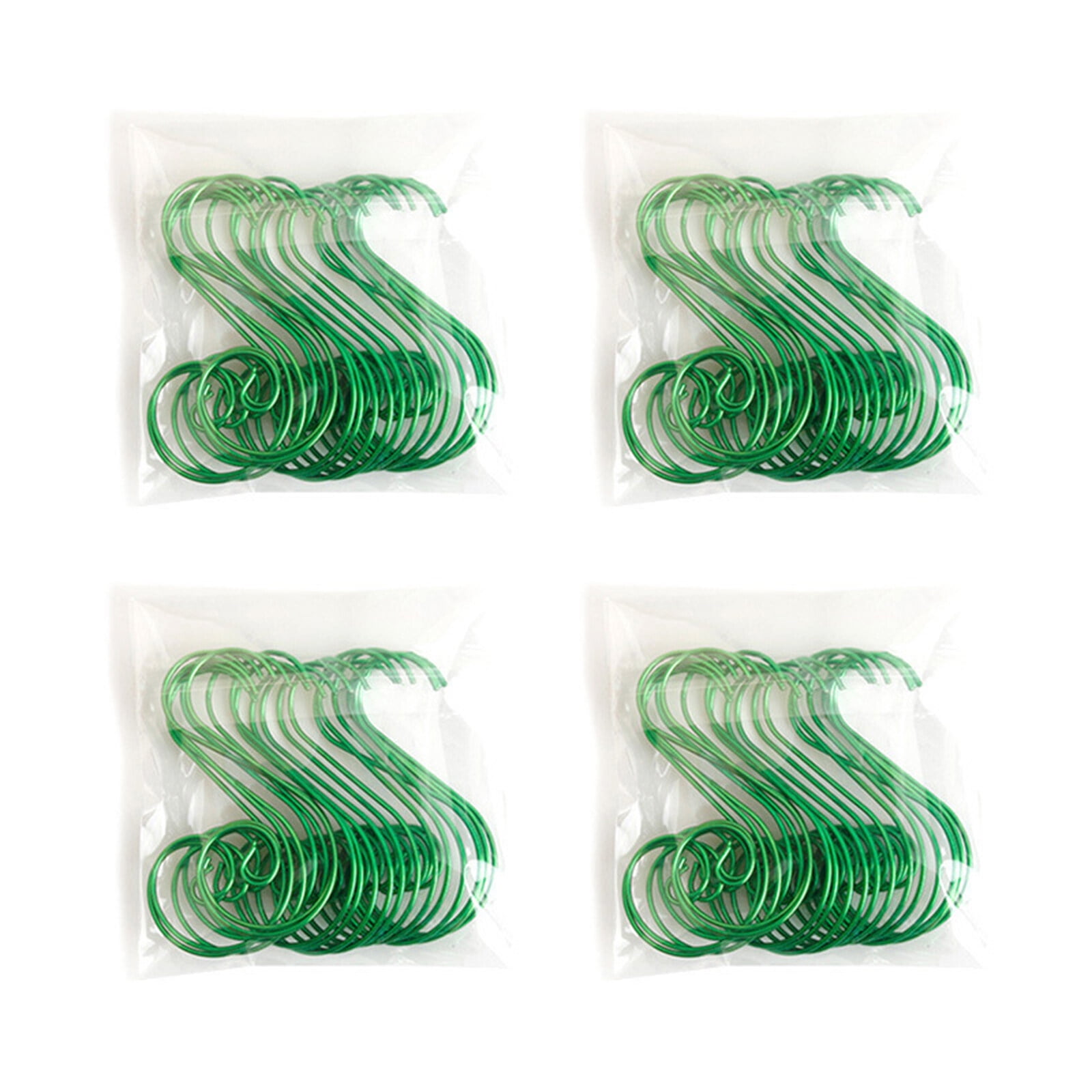 Silver And Green Ornament Hooks Pack Of 150 - Christmas Tree Hanging Hooks, 2 Sizes