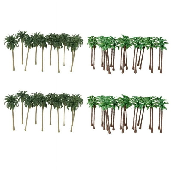 80 Pcs Coconut Palm Trees/Scenery Plastic Artificial Layout Rainforest