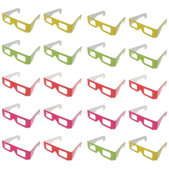80 Pcs Flat Glasses Cardboard Anaglyph 3D Glasses Universal 3D Viewing Glasses