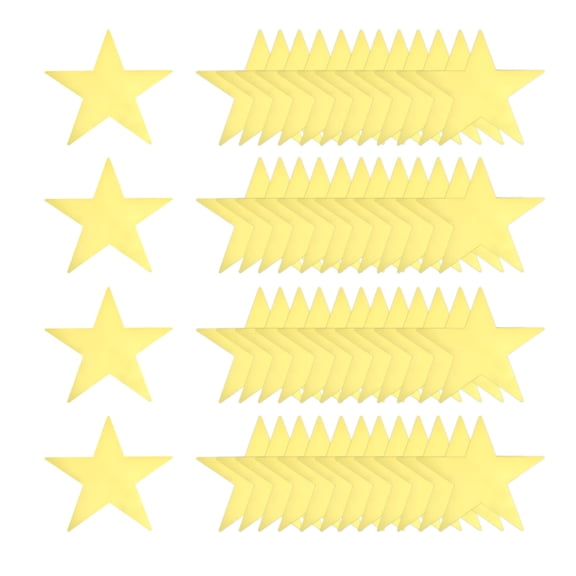 80 Pcs Gold Stars Cutouts, 6 Inch Double Printed Paper Stars Cutout