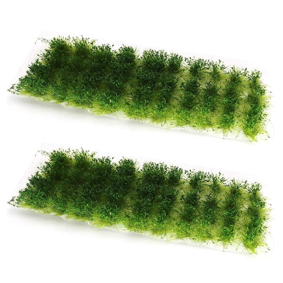 80 Pcs Green Bushy Tufts Lowland Shrubs Tuft Static Grass Vegetation Groups Railway Artificial Grass War Gaming Terrain Decoration Railroad Scenery War Gaming Scenery (Dark Green)