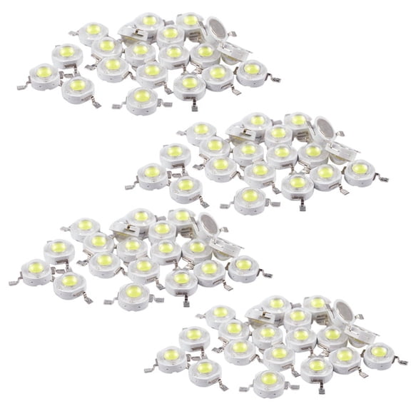 80 Pcs High Power 2 Pin 3W White LED Bead Emitters 170-190Lm 6000K,80 x 3W LED Emitter,White