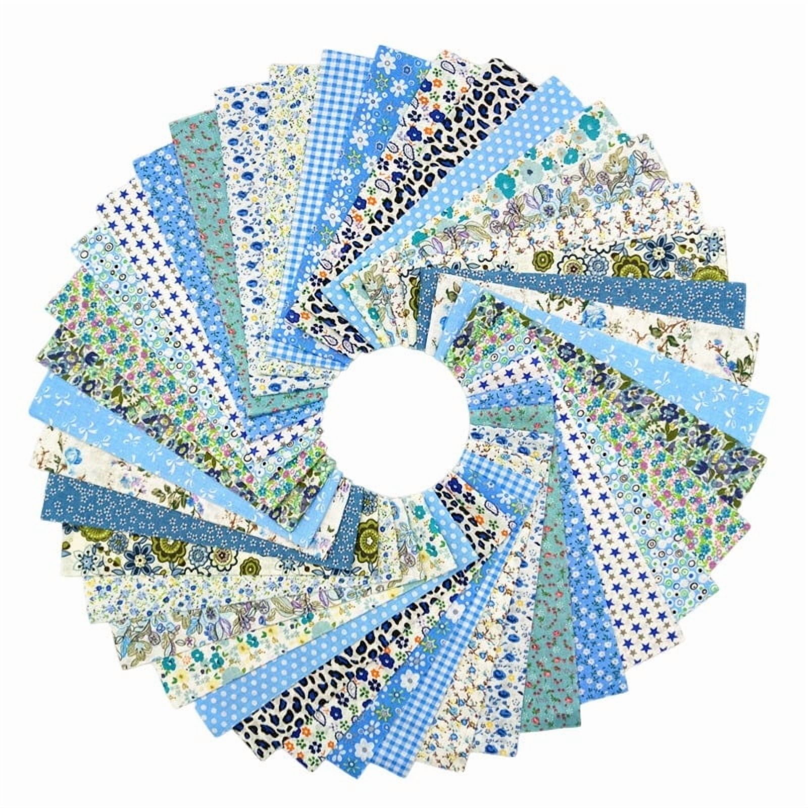 80 Pcs Jelly Roll Fabric Strips for Quilting Fabric, Sewing Supplies & DIY Crafts-2.6 Inch Precut Cotton Fabric Bundles, Perfect for Quilt Projects,Floral Patchwork Blue