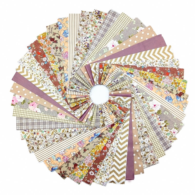 80 Pcs Jelly Roll Fabric Strips for Quilting Fabric, Sewing Supplies & DIY Crafts-2.6 Inch Precut Cotton Fabric Bundles, Perfect for Quilt Projects,Floral Patchwork Brown