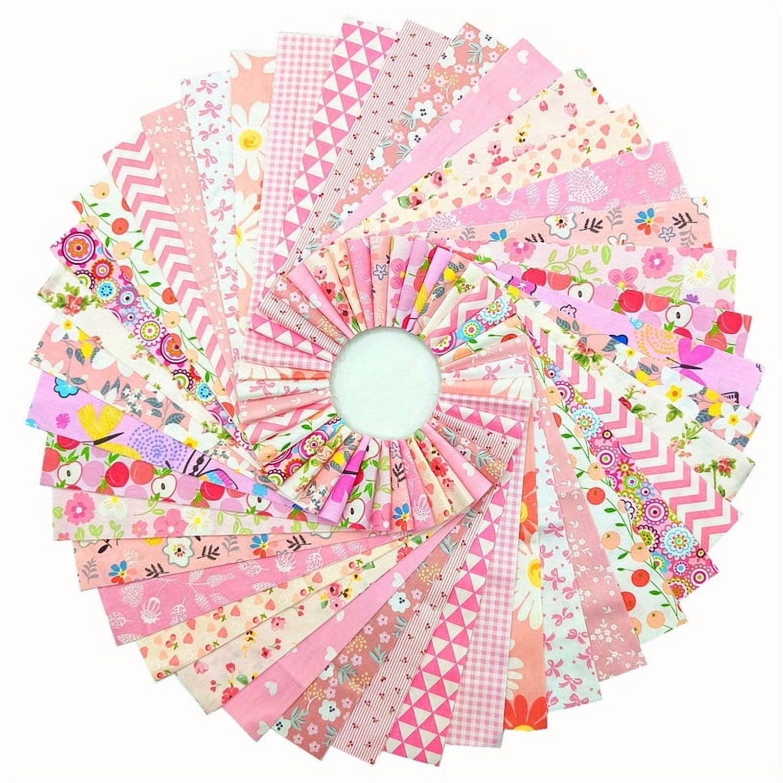 80 Pcs Jelly Roll Fabric Strips for Quilting Sewing-2.6 Inch Precut Cotton Floral Fabric Strips Bundles, Perfect Quilting Fabric for Sewing,DIY Sewing Supplies Pink