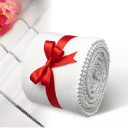 80 Pcs Jelly Roll Fabric Strips for Quilting Sewing-2.6x20 Inch Precut Cotton Floral Fabric Strips Bundles with Wavy Edges, Perfect Quilting Fabric for Sewing, DIY Sewing Supplies White