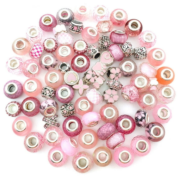 80 Pcs Large Hole Assorted Purple Resin Imitation Glass Beads - Vibrant Rhinestone Charms, Metal Spacers for DIY Jewelry Making, Crafting, Bracelets, Necklaces, and Accessories