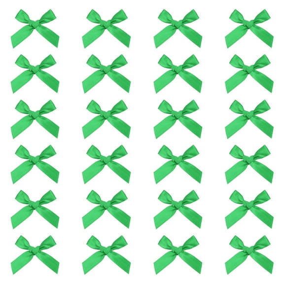 80 Pcs Mini Ribbon Bow 1.8 Inch for Craft DIY Cake Sewing Wedding Birthday Party Wrapping, Green