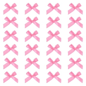 80 Pcs Mini Ribbon Bow 1.8 Inch for Craft DIY Cake Sewing Wedding Birthday Party Wrapping, Rose Red