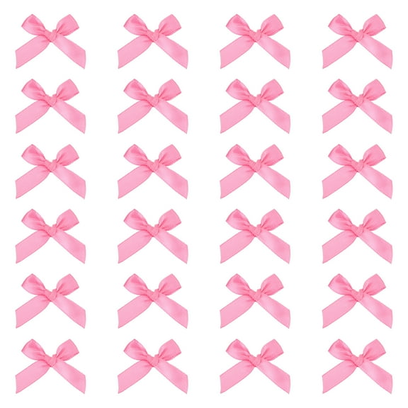 80 Pcs Mini Ribbon Bow 1.8 Inch for Craft DIY Cake Sewing Wedding Birthday Party Wrapping, Rose Red