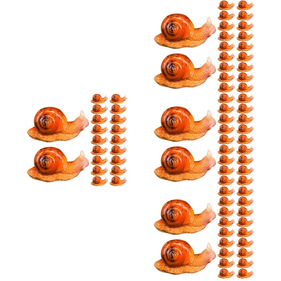 80 Pcs  Mini Snail Figurines Miniature Snail Ornaments Tiny Resin Snails Moss Landscape Ornament