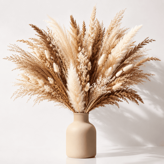80 Pcs Natural Dried Pampas Grass Boho Home Decor Dried Reed Flowers for Wedding Floral Arrangements Wall Bathroom Decor Spring Decor