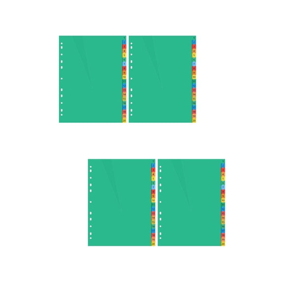NICERIO Colored Binder Dividers Assorted Plastic Notebook Index Tabs