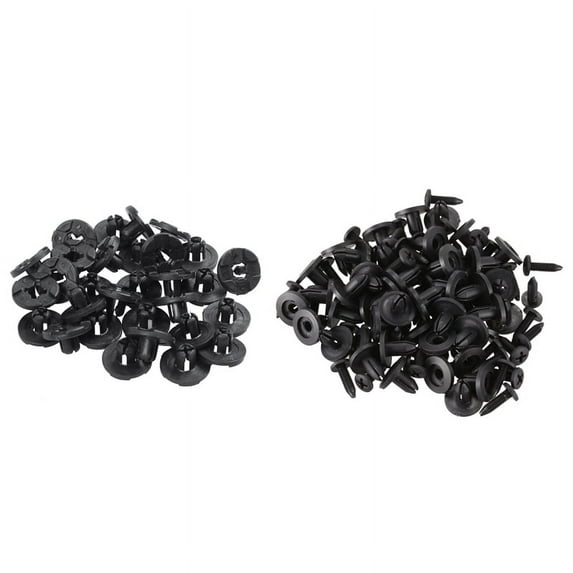 80 Pcs Plastic : 50 Pcs 6mm Plastic Push Type Bumper Pin Clips & 30 Pcs Plastic Parts 8 mm Bumper Clip Closure