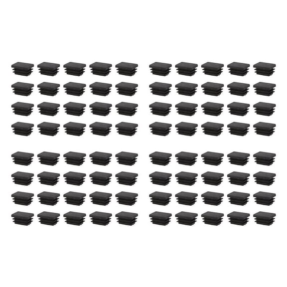 80 Pcs Plastic Rectangular End Cap 30mm X 20mm Threaded Pipe Tube Insert
