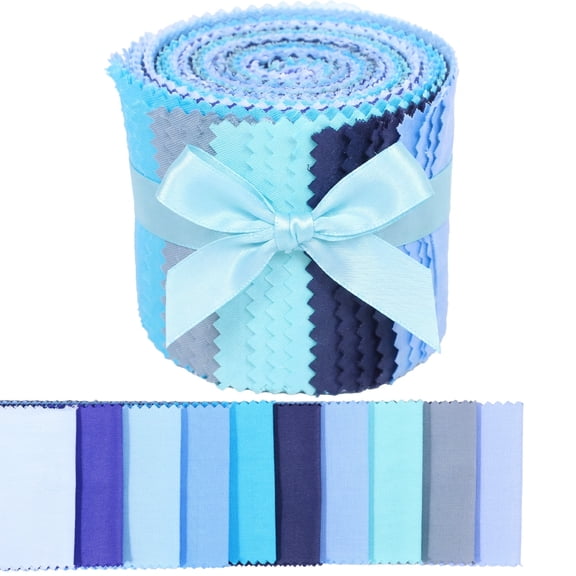 80 Pcs Precut Fabric Strips, 2.56" x 19.69" Cotton Strip Bundle, Jelly Roll Fabric Assortment for Quilting, Rug Making and Hand Sewing