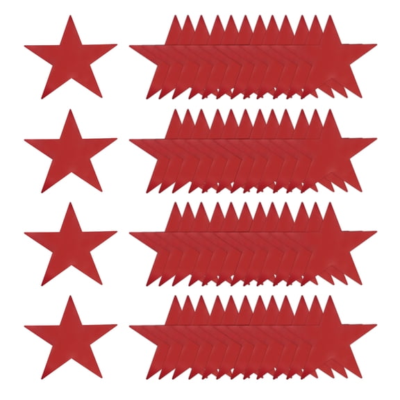 80 Pcs Red Stars Cutouts, 11 Inch Double Printed Paper Stars Cutout