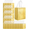 thumbnail image 1 of 80 Pcs Reusable Gift Bags Set Glossy Grocery Gift Tote with Handle for Wedding, Mothers Day, Spring Event, Graduation(10 x 8 x 4.7 Inch,Gold), 1 of 4